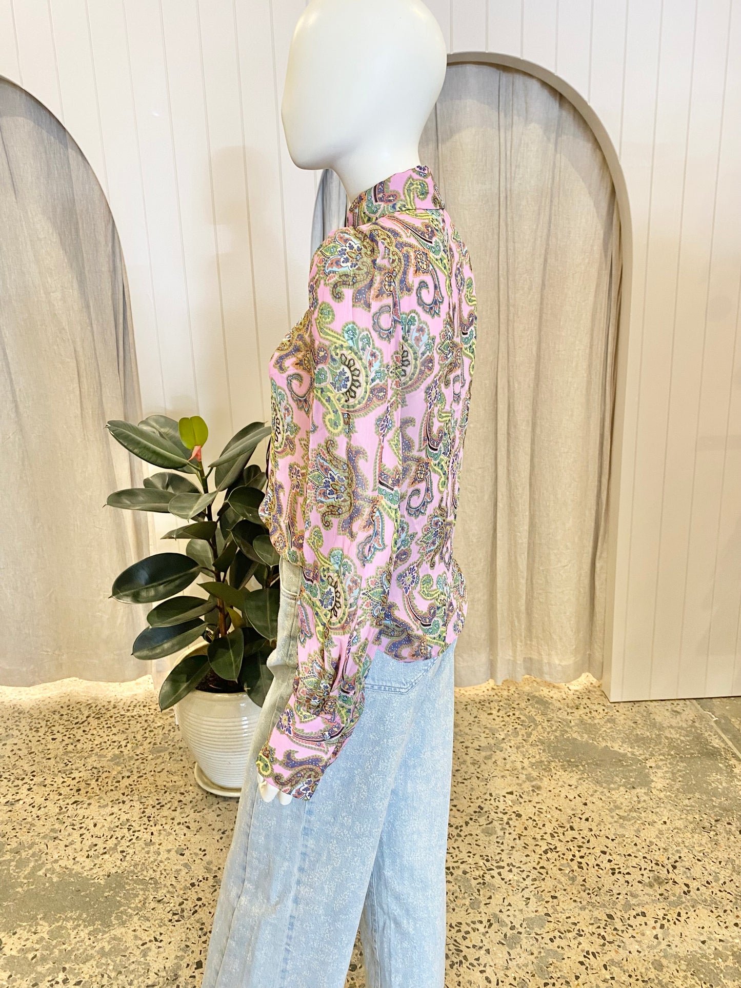 Scanlan Theodore Paisley Print Blouse - Size 8