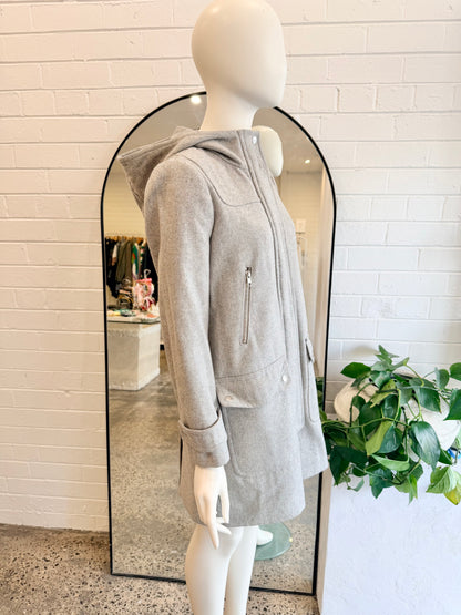 J Crew Grey Wool Blend Coat - Size 6