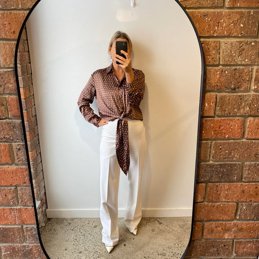 Scanlan Theodore Silk Polka Dot Blouse - Size 10