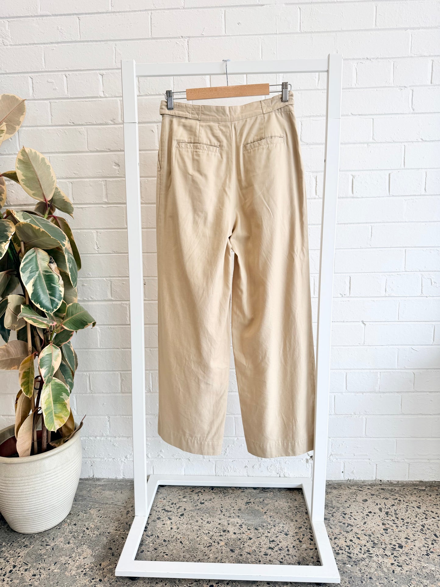 Minima Eseciales Beige Wide Leg Trouser - Size 8
