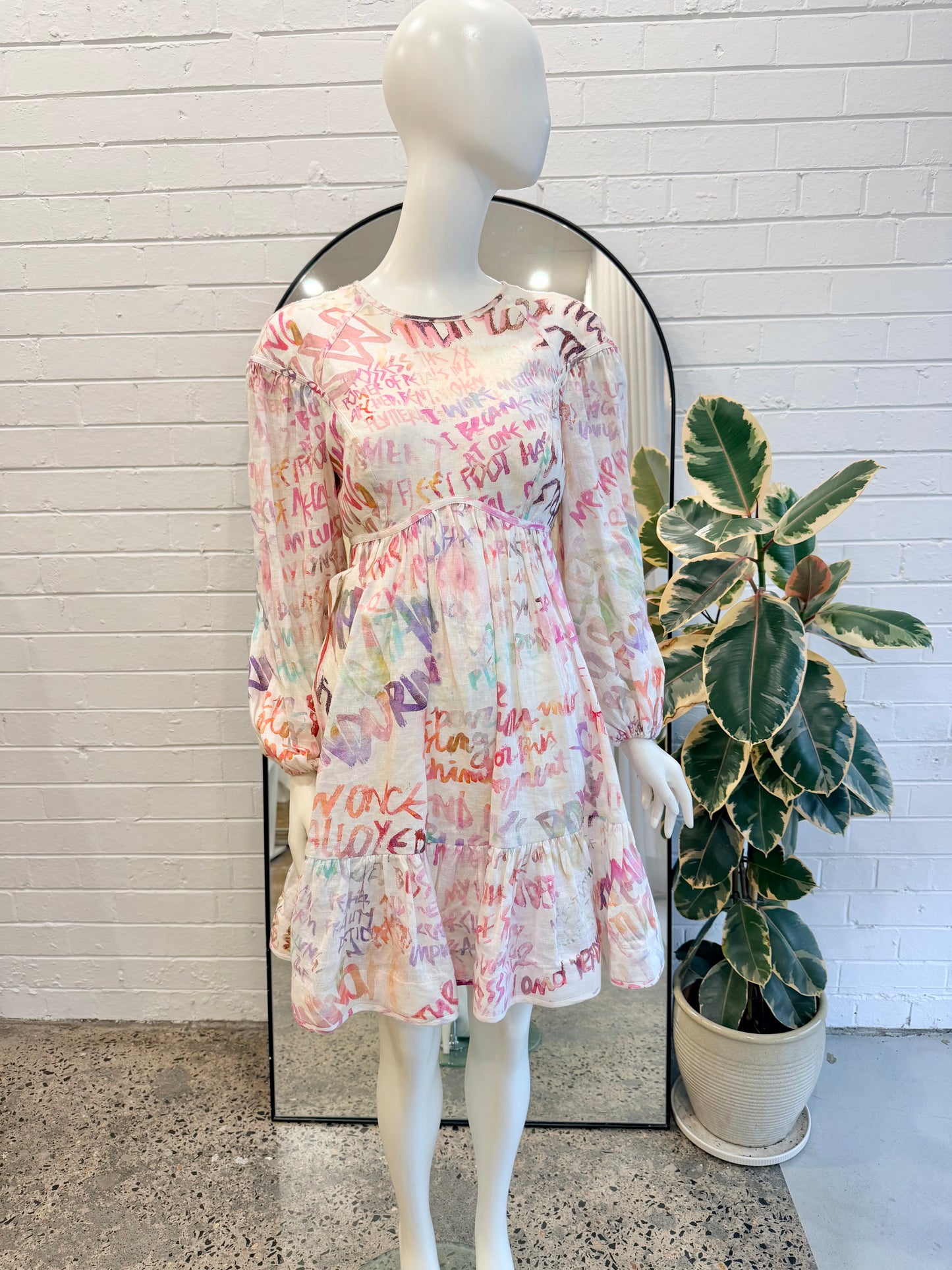 Zimmermann 'Dancer' Panelled Bodice Mini Dress - Size 1 (10)