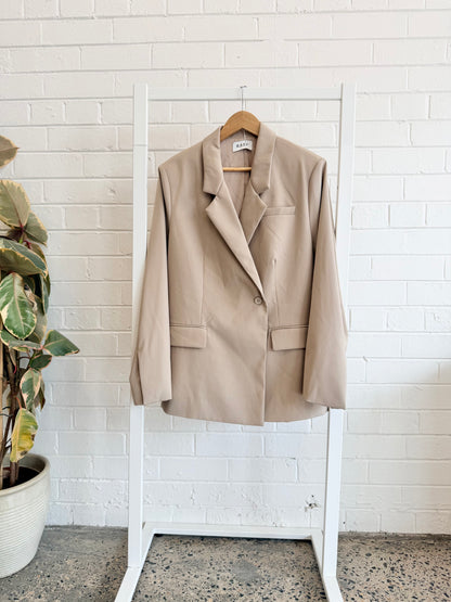 Raef Beige Oversized Blazer - Size S (10 - 12)
