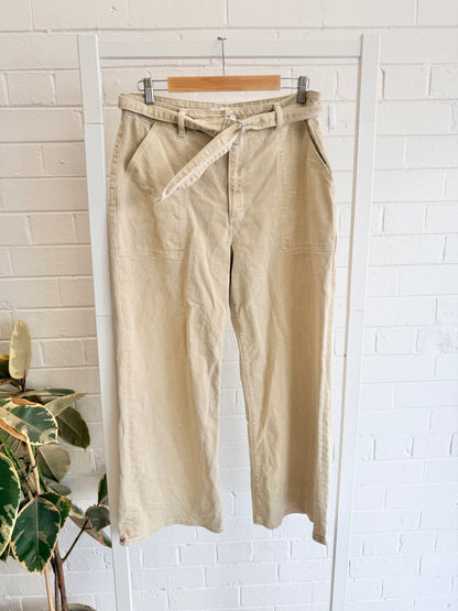 Rolla's High Rise Wide Leg Jeans in Tan - Size 32 (12-14)