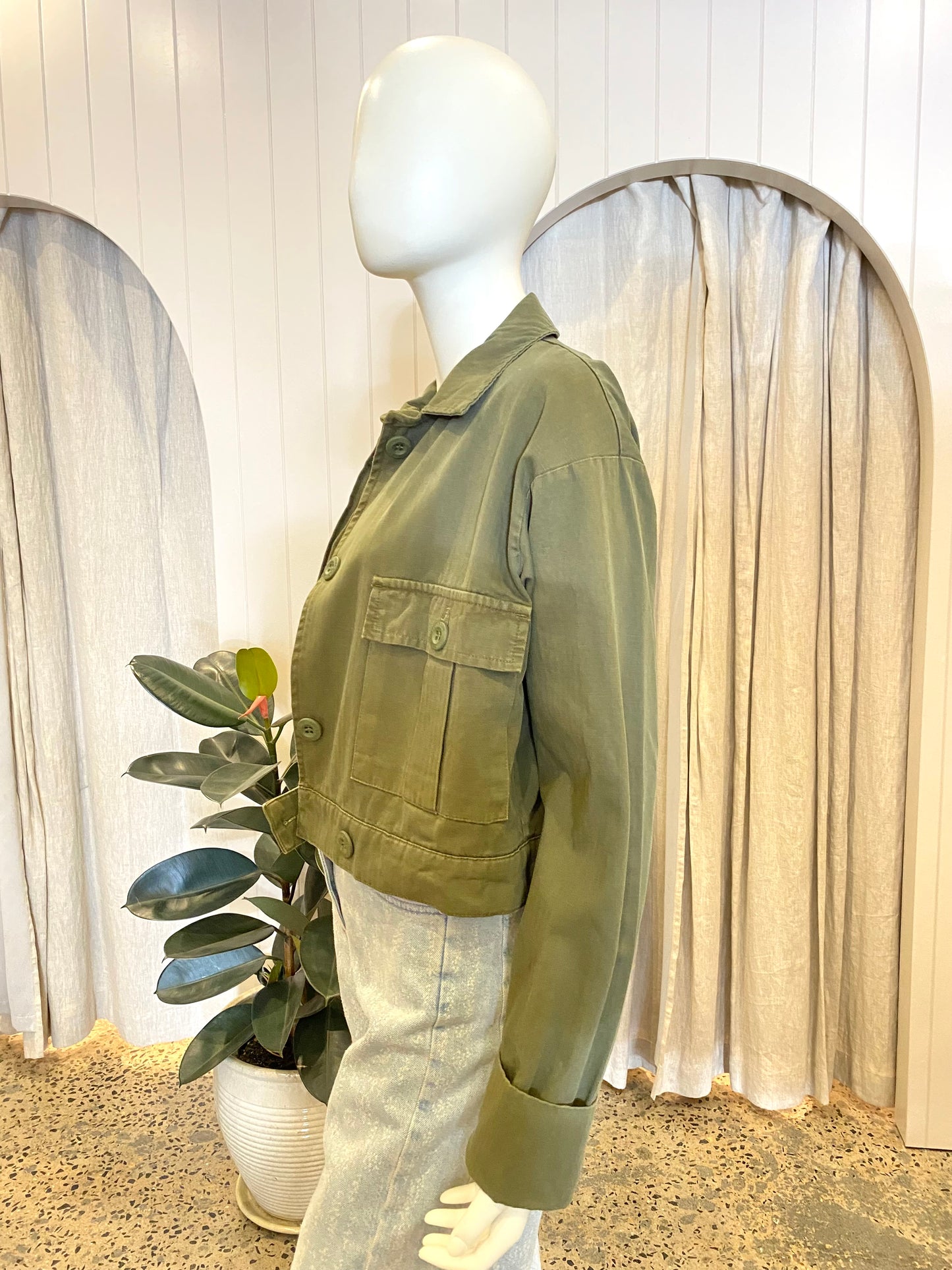 Anine Bing Adriana Army Green Jacket - Size S