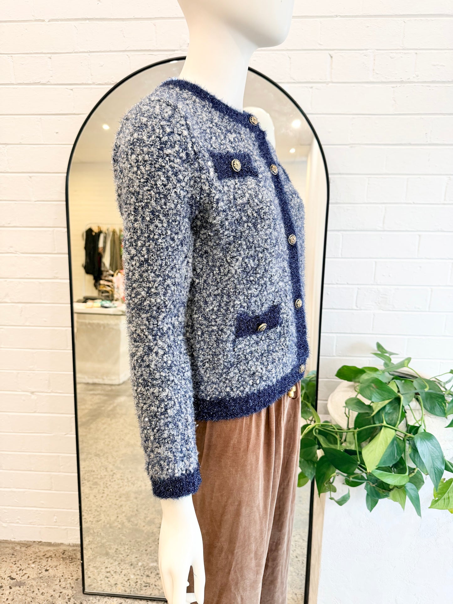 Maje Navy Mission Cardigan - Size 1 (8)