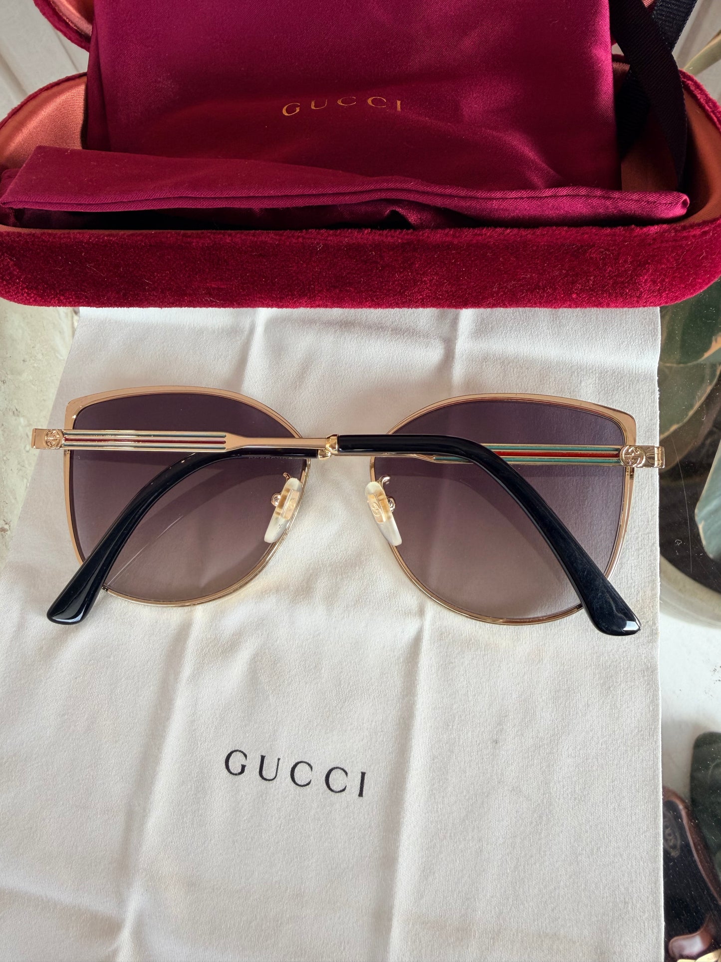 Gucci Black and Gold GG0589SK Sunglasses