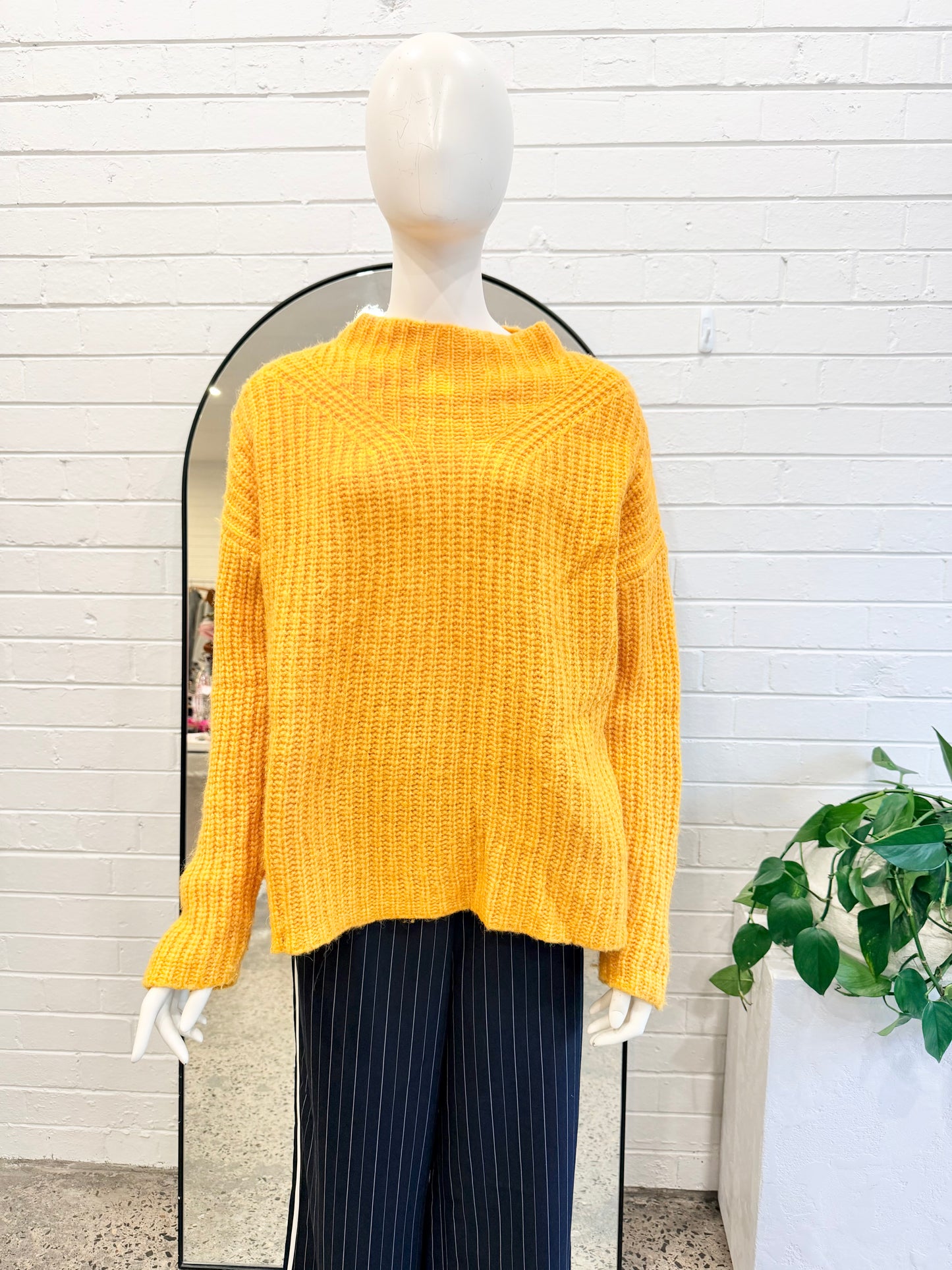 Sass & Bide Chunky Knit Jumper in Lemon Zest - Size L (12)