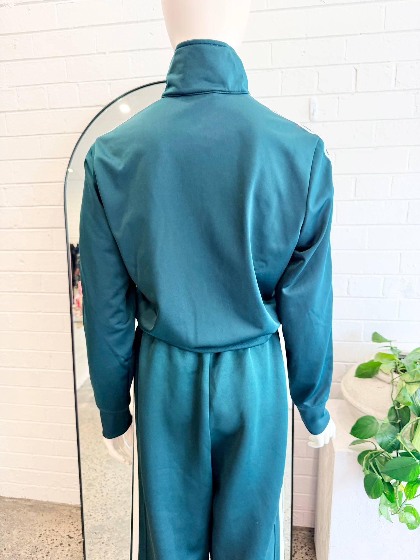 Adidas Dark Green Adicolour Classic Firebird Track Top - Size Small (8-10)