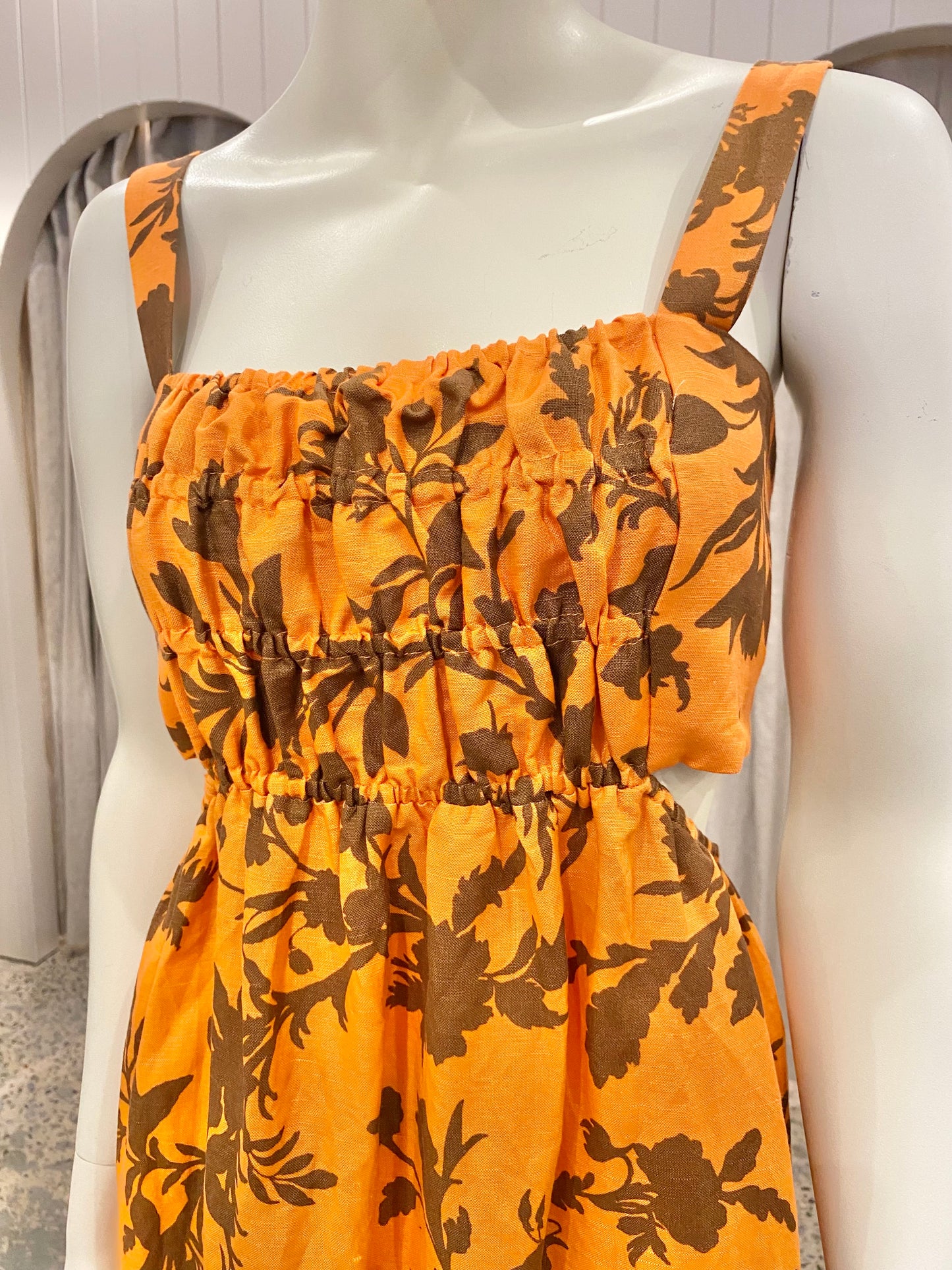 Shona Joy Cut Out Ruched Midi Dress - Size 16