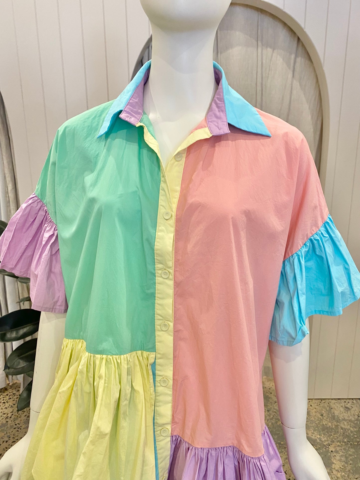 Bohemian Traders Pastel Mini Dress - Size S (8/10)