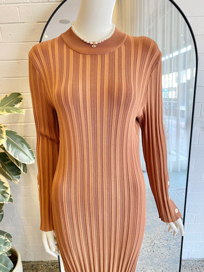 Ena Pelly 'Harley' Kit Dress in Chocolate - Size 12