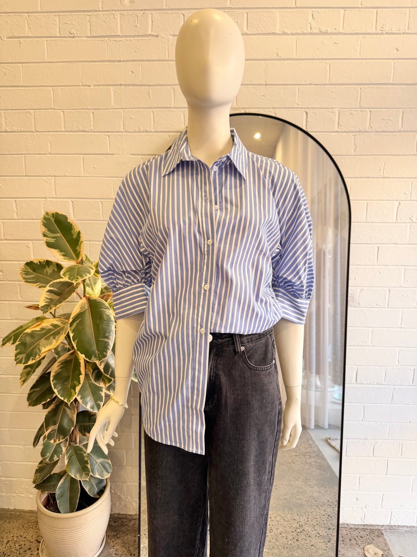 Day Birger et Mikkelsen 'Raphael' Classic Stripe Shirt in Blue/White - Size 36 (8-10)