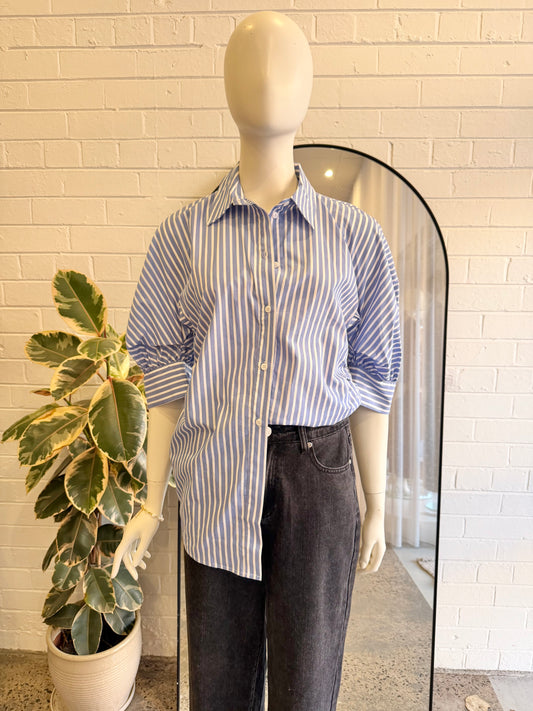 Day Birger et Mikkelsen 'Raphael' Classic Stripe Shirt in Blue/White - Size 36 (8-10)