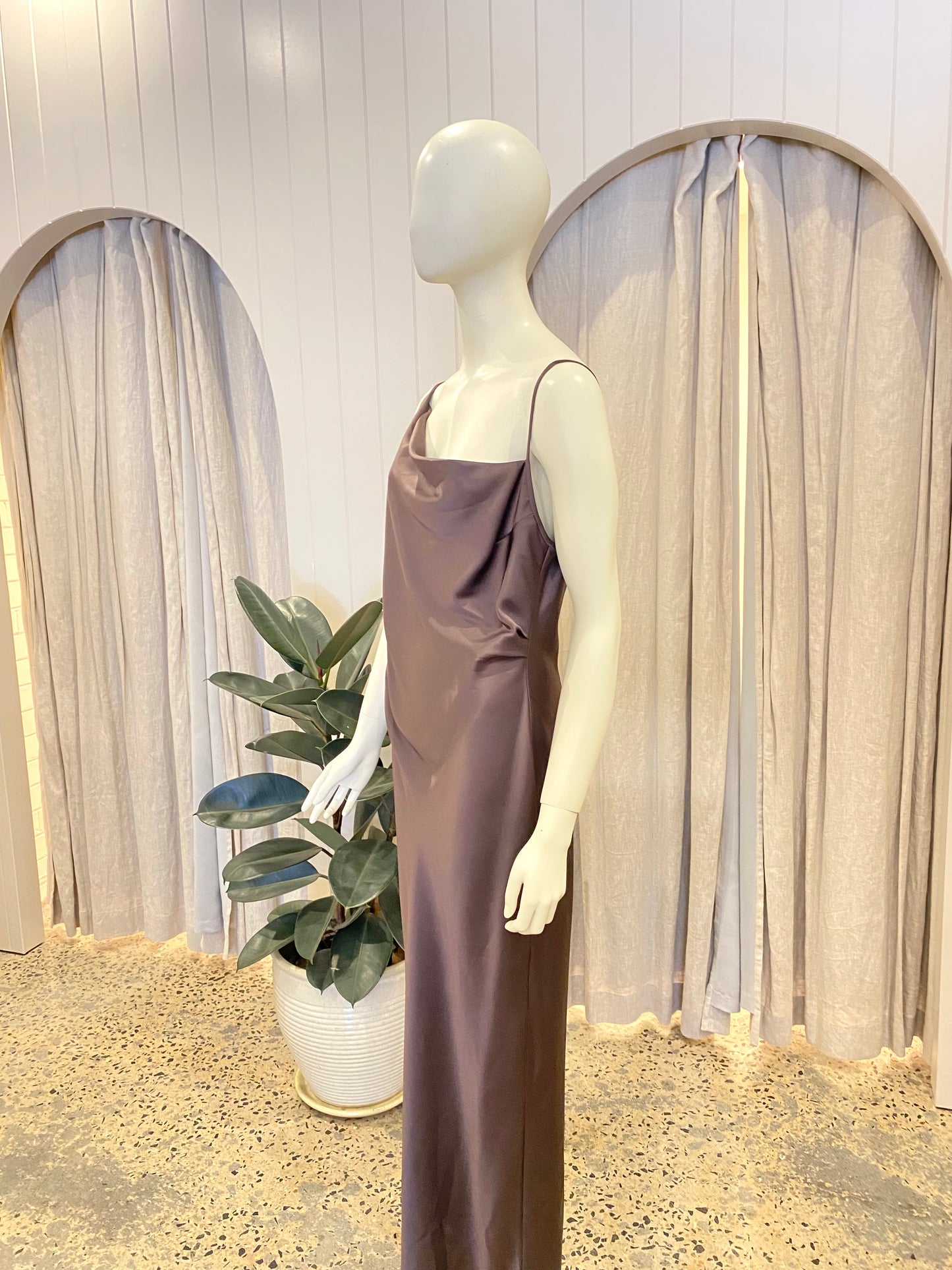 Nanushka 'Lennie' Maxi Dress in Coffee Bean - Size L (12)