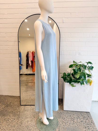 Arcaa  Izi Organic Linen Cotton Maxi Dress in Sky - Size L (12)