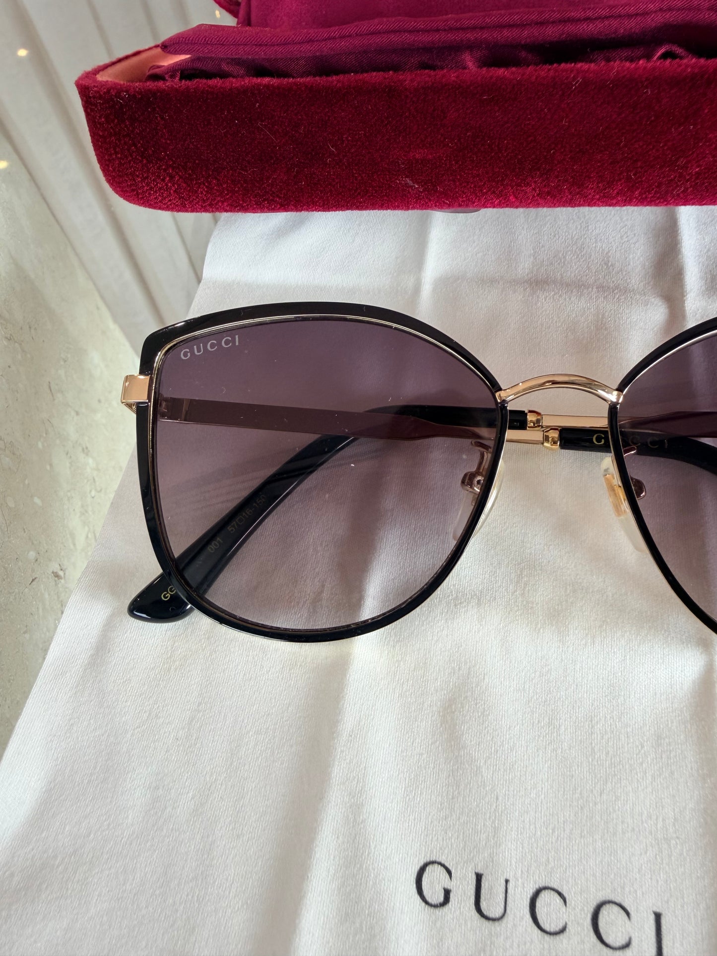 Gucci Black and Gold GG0589SK Sunglasses
