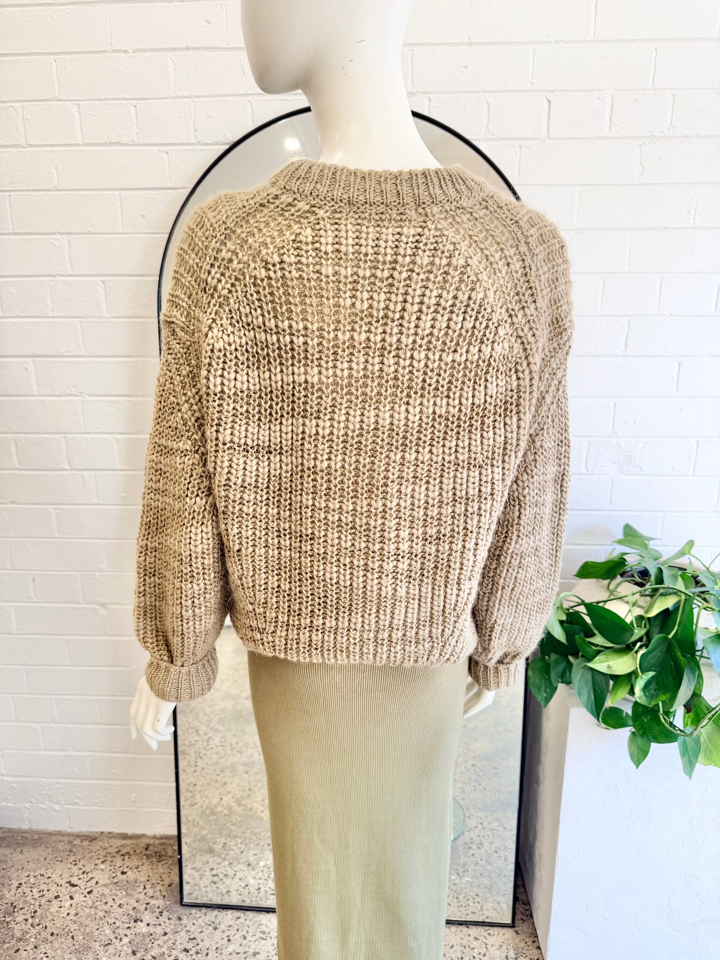 Assembly Label Relaxed Chuny Knit Jumper in Khaki - Size 6-10