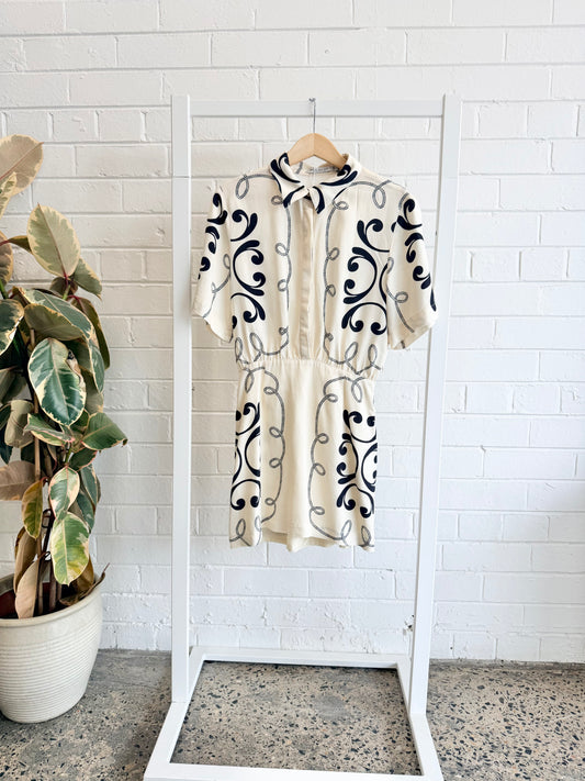 Mon Renn White Savanna Mini Dress - Size 8