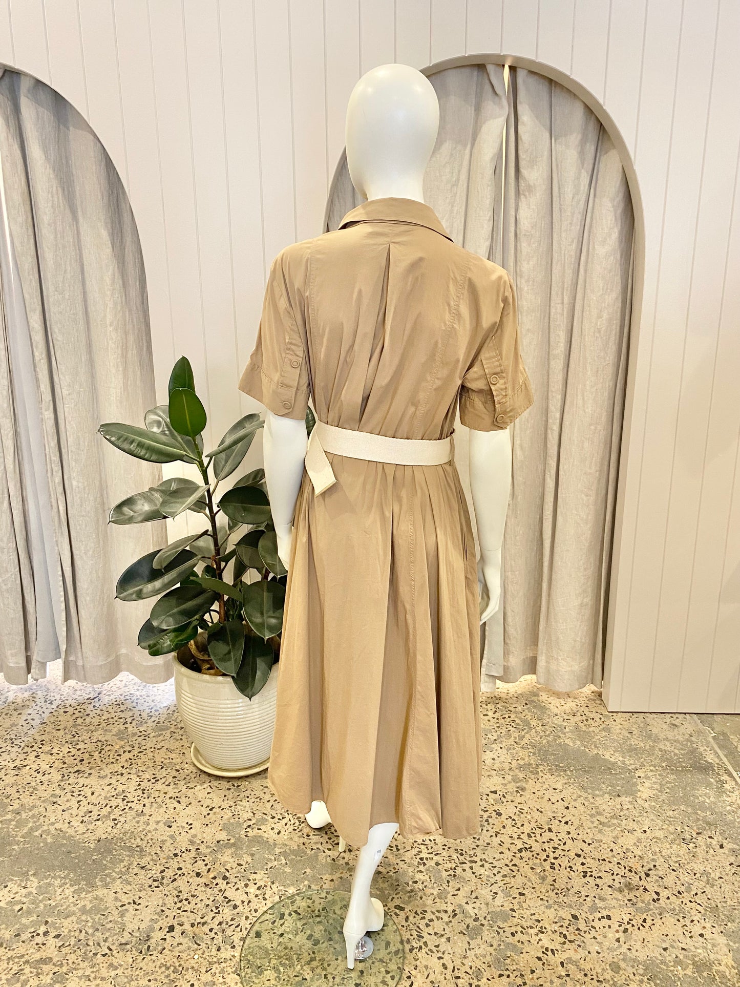 Country Road Camel Linen Midi Skirt - Size 10