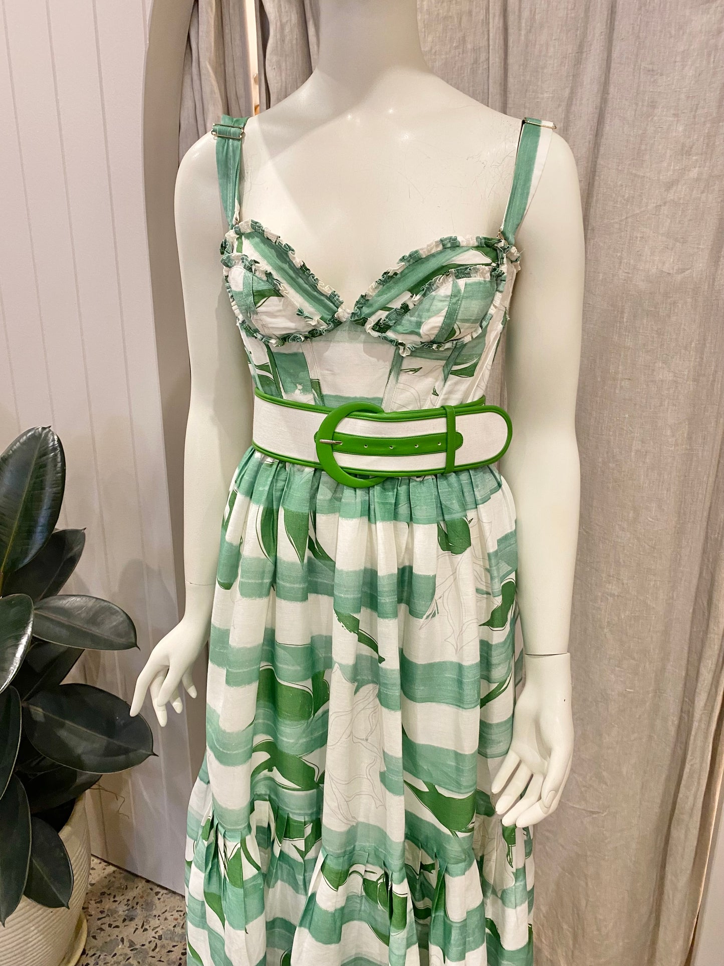 Leo Lin Rose Blanche Busiter Dress - Size 10 (matching hat and heels included)