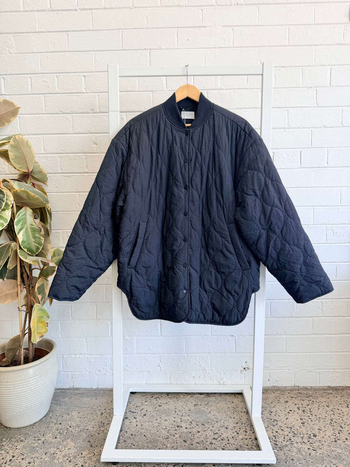 Nude Lucy Kyla Quilted Jacket in Black, in a size M/L (AU 10-12)