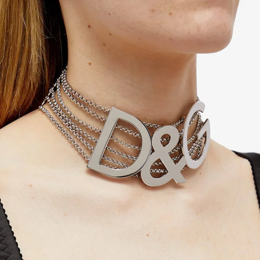 Dolce and Gabbanna Silver Collana Choker Necklace