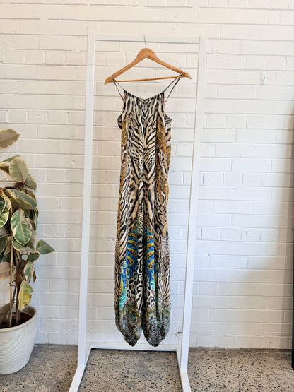 Camilla Brown Animal Print Jumpsuit - Size 10 - 12
