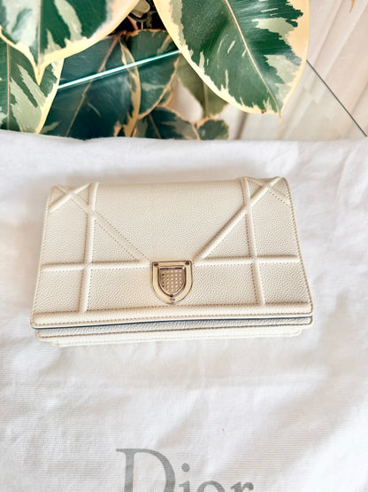 Christian Dior Ivory Diorama Wallet on Chain