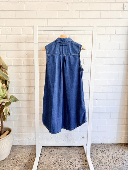 Outlander Denim Sleeveless Denim Shirt Dress - Size Medium