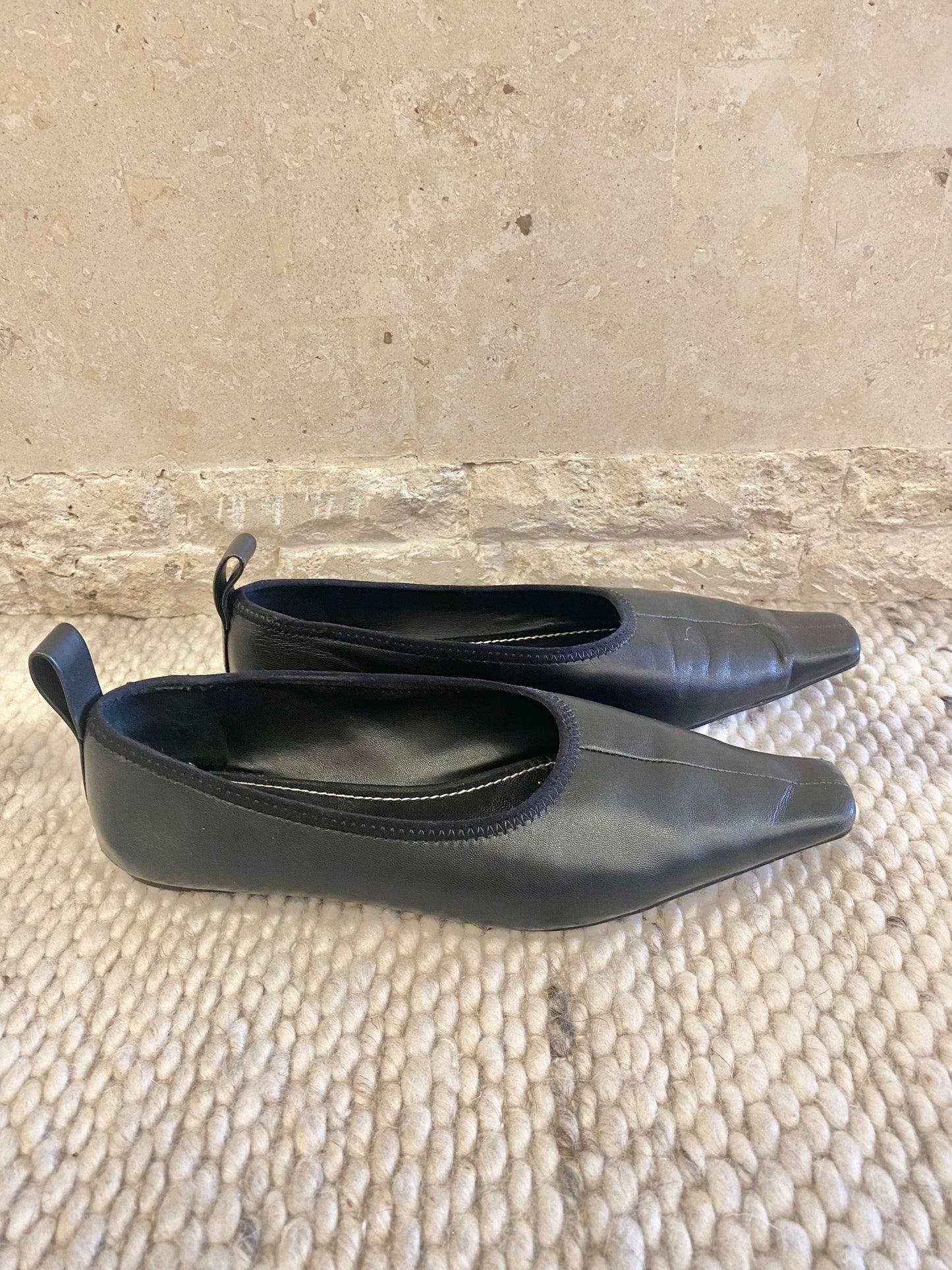 Proenza Schouler Black Pointed Toe Ballet Flats - Size 38