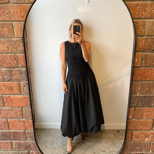 Dissh Bubble Midi Dress in Black - Size 12