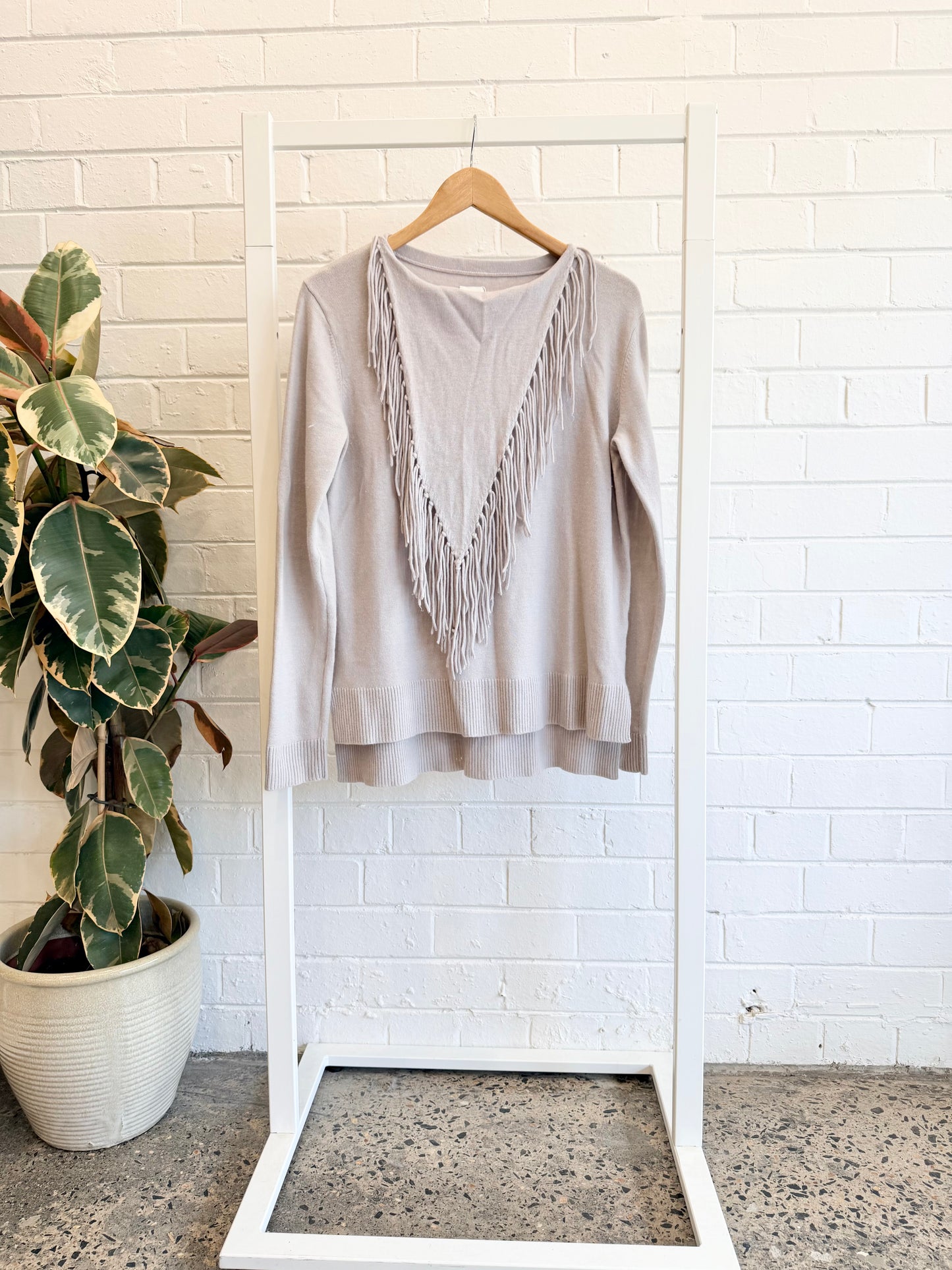 Husk Lilac Fringe Knit Jumper - Size 3 (12)