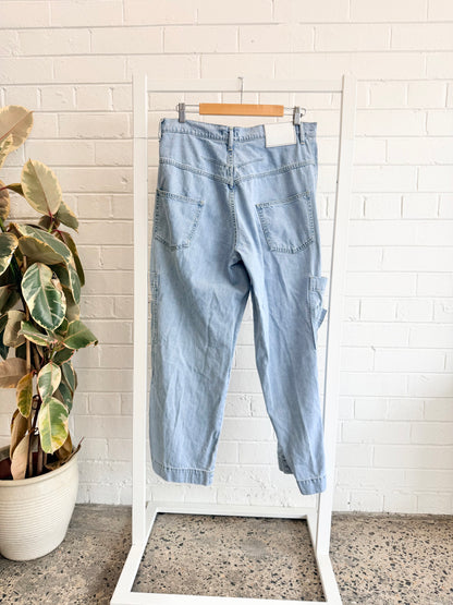 Bassike Denim Cargo Pocket Jeans in Light Blue - Size 31 (14)