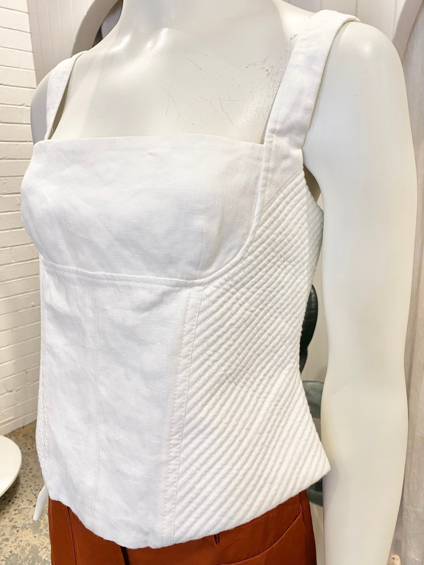 AJE Clover Corded Top in White - Size 14