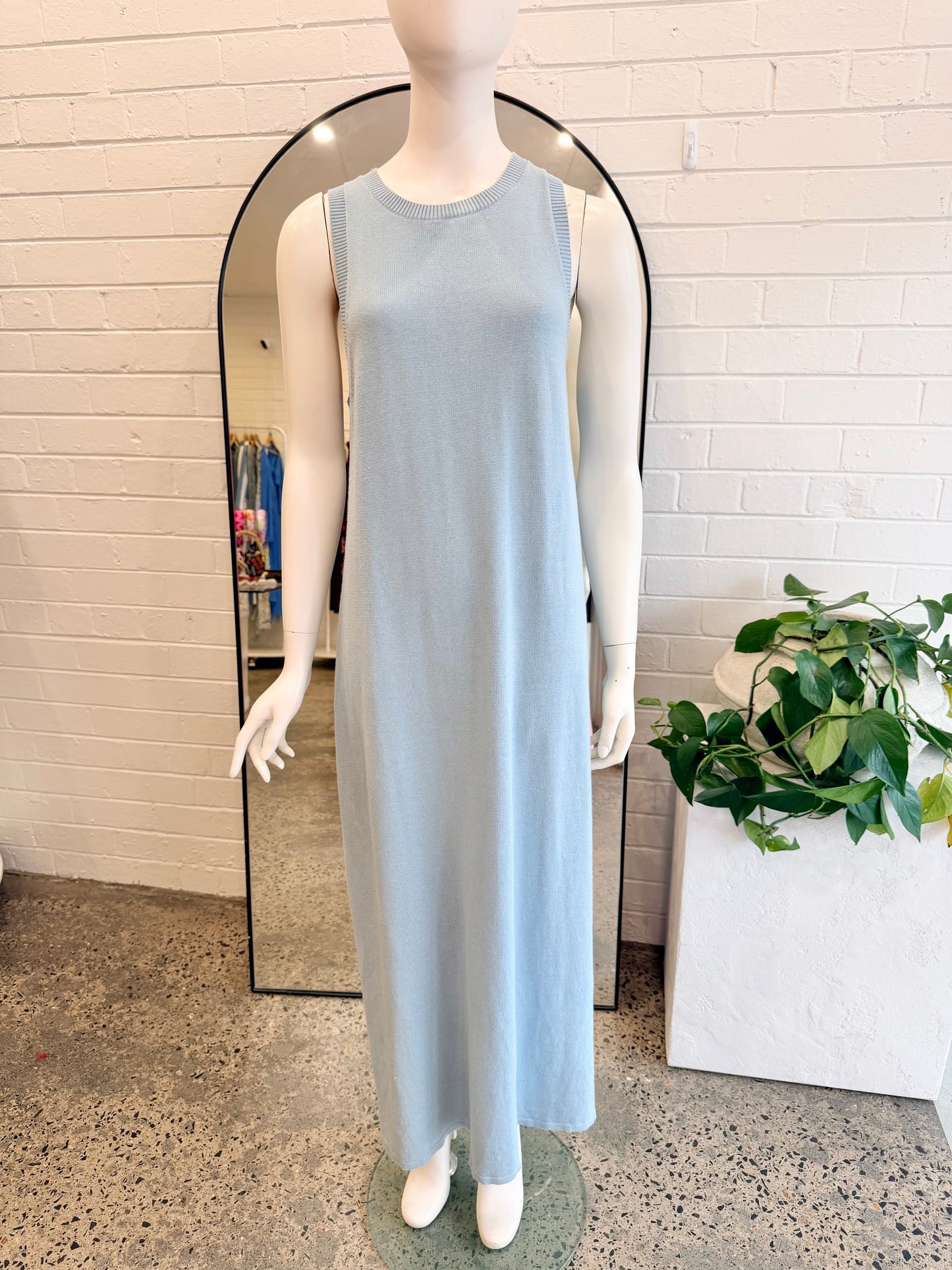 Arcaa  Izi Organic Linen Cotton Maxi Dress in Sky - Size L (12)