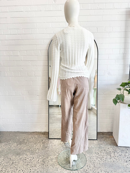 Kivari White Logan Knit Top - Size 8