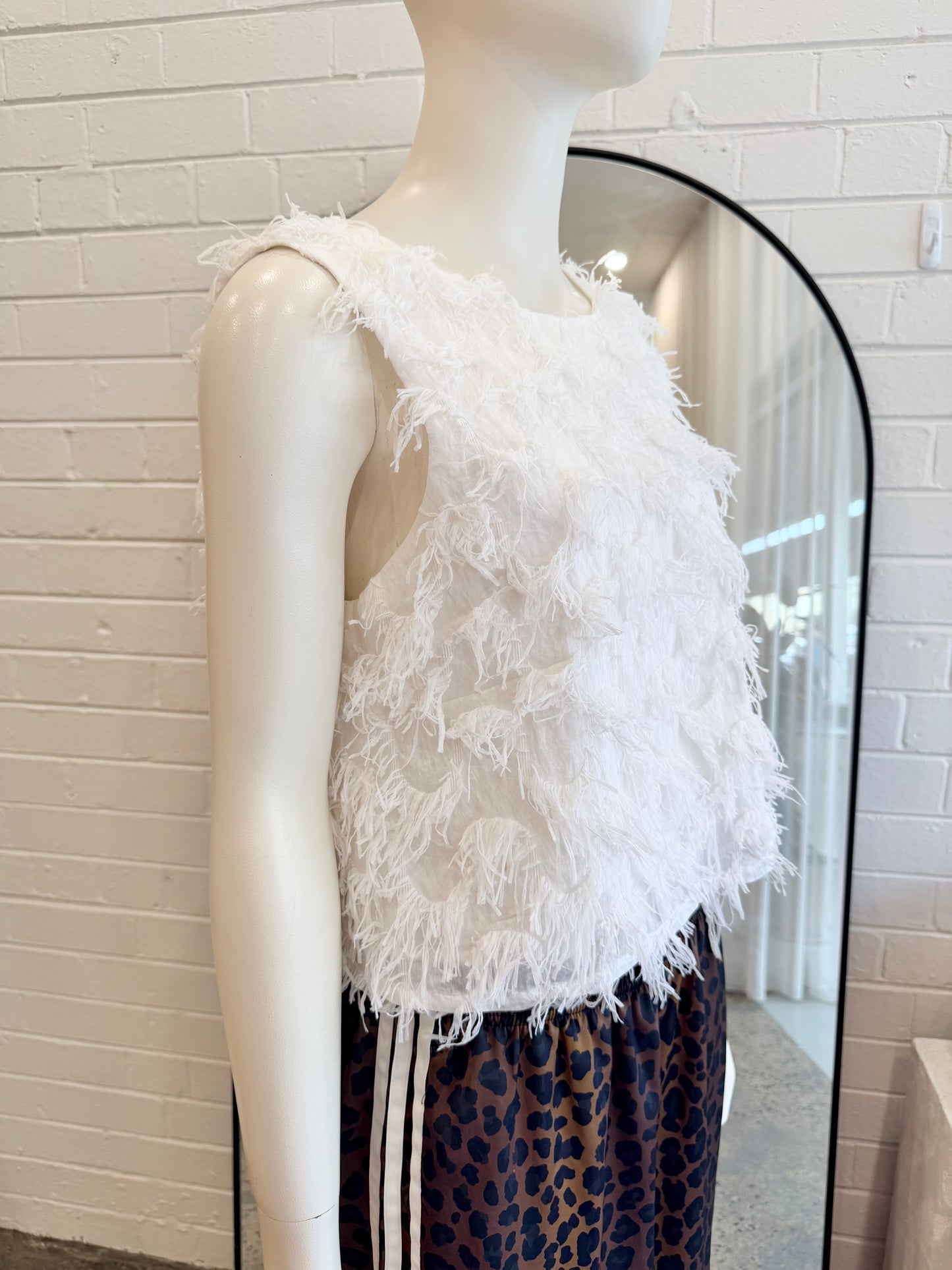 Gorman White Fluffy Top - Size 10