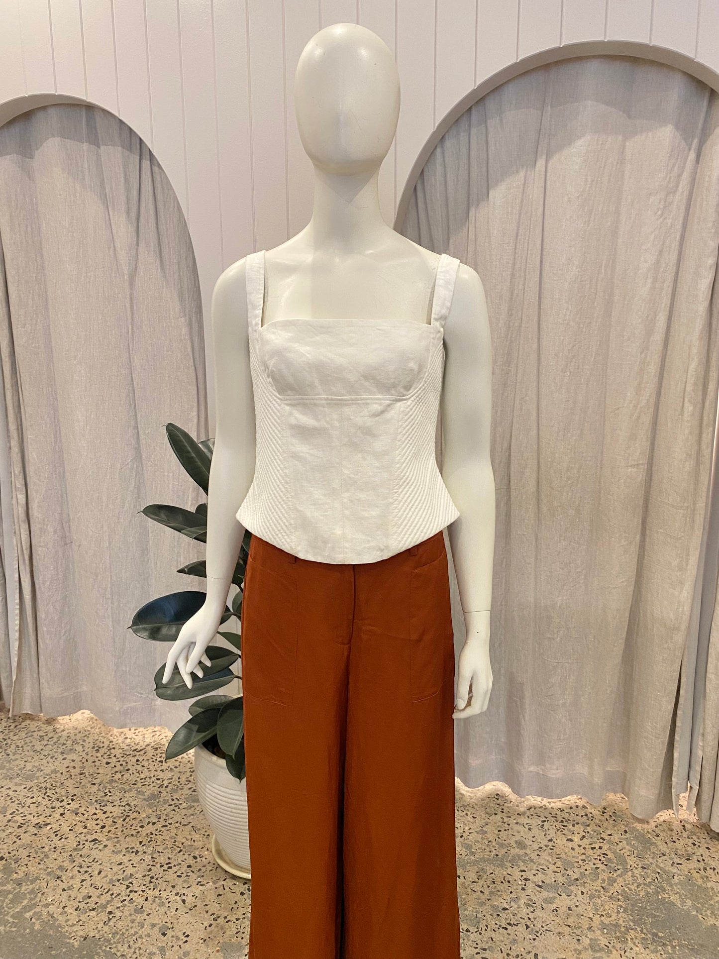 AJE Clover Corded Top in White - Size 14