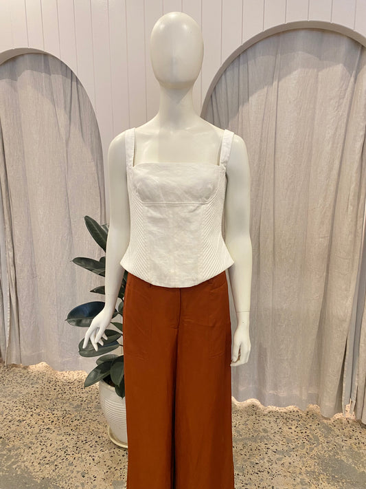 AJE Clover Corded Top in White - Size 14