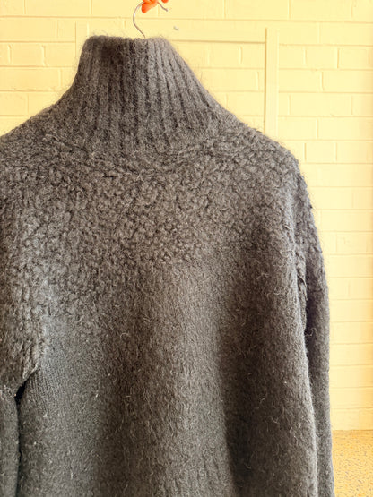 Scanlan Theodore Black Mohair Blend Turtleneck Jumper  - Size 12