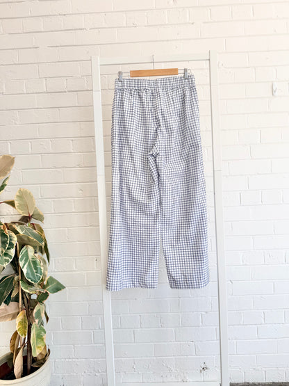 Ceres Life Navy/White check wide leg pant - Size S