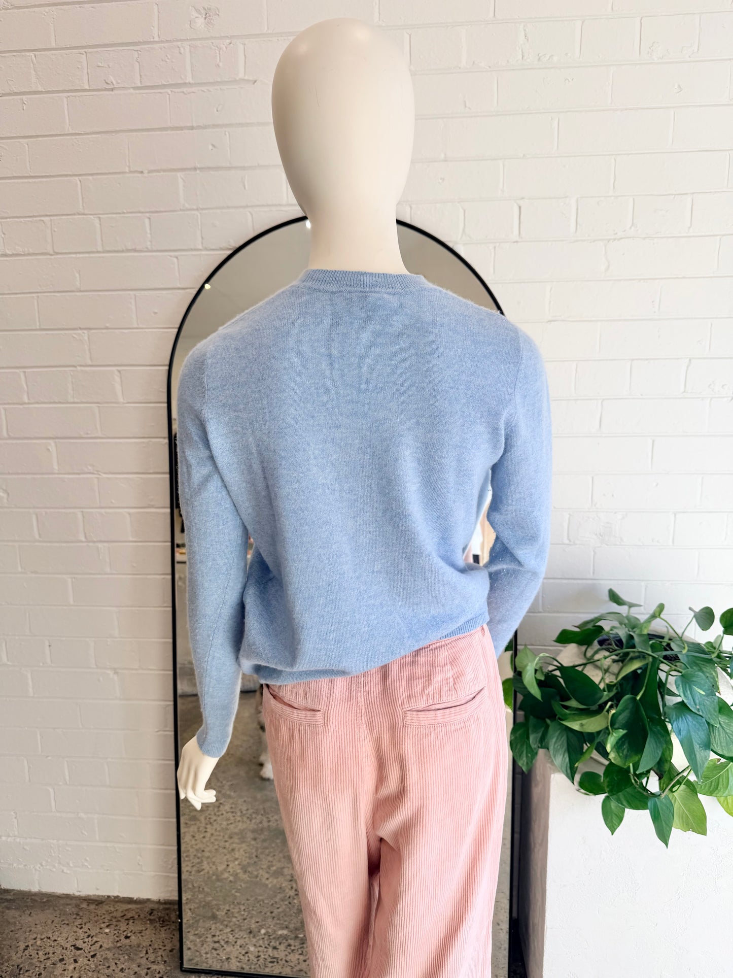 Scanlan Theodore Cashmere Knit Jumper in Baby Blue - Size Small (8-10)
