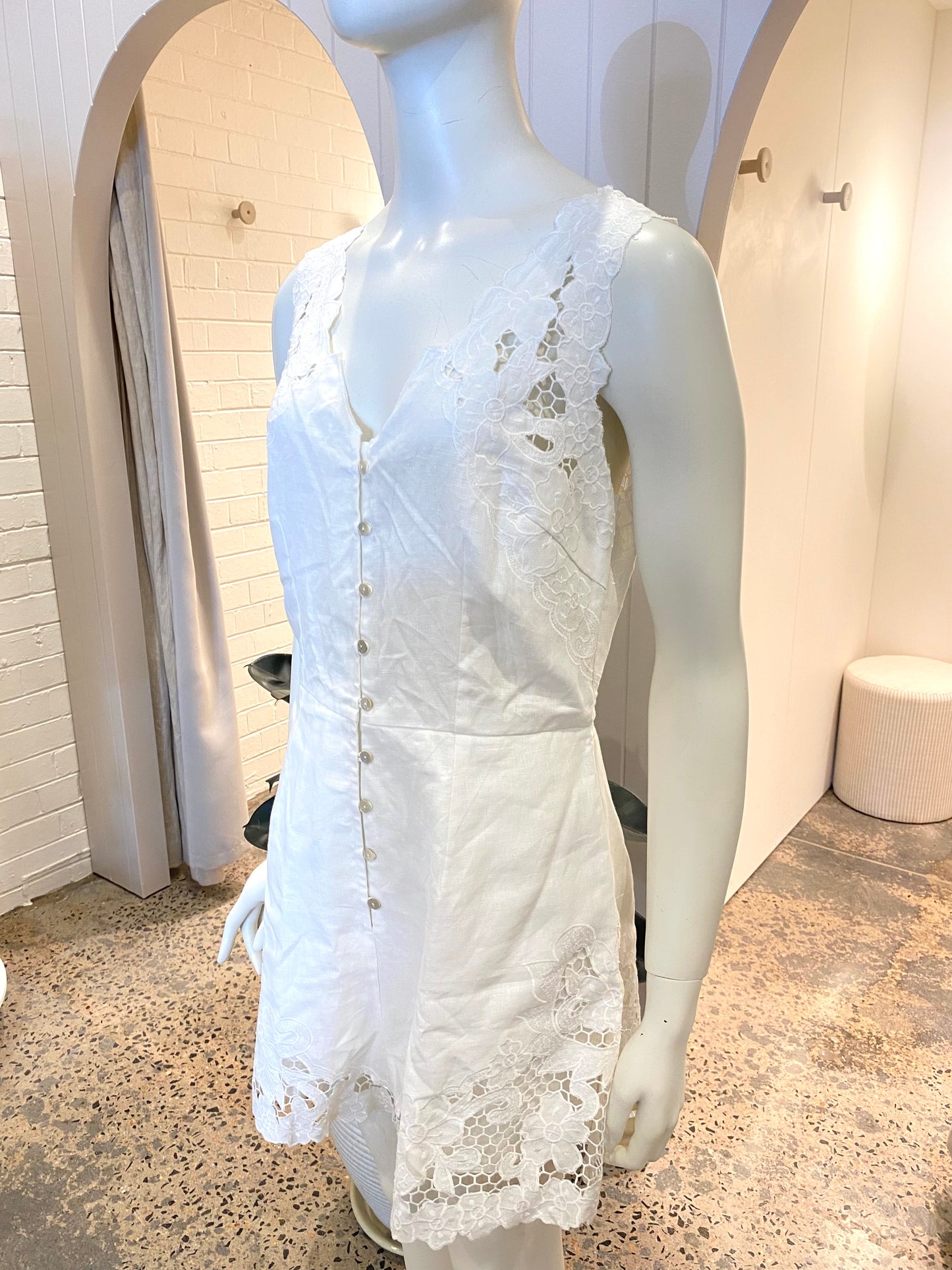 Zimmermann Trinity Scallop Playsuit in White - Size 2 (12)