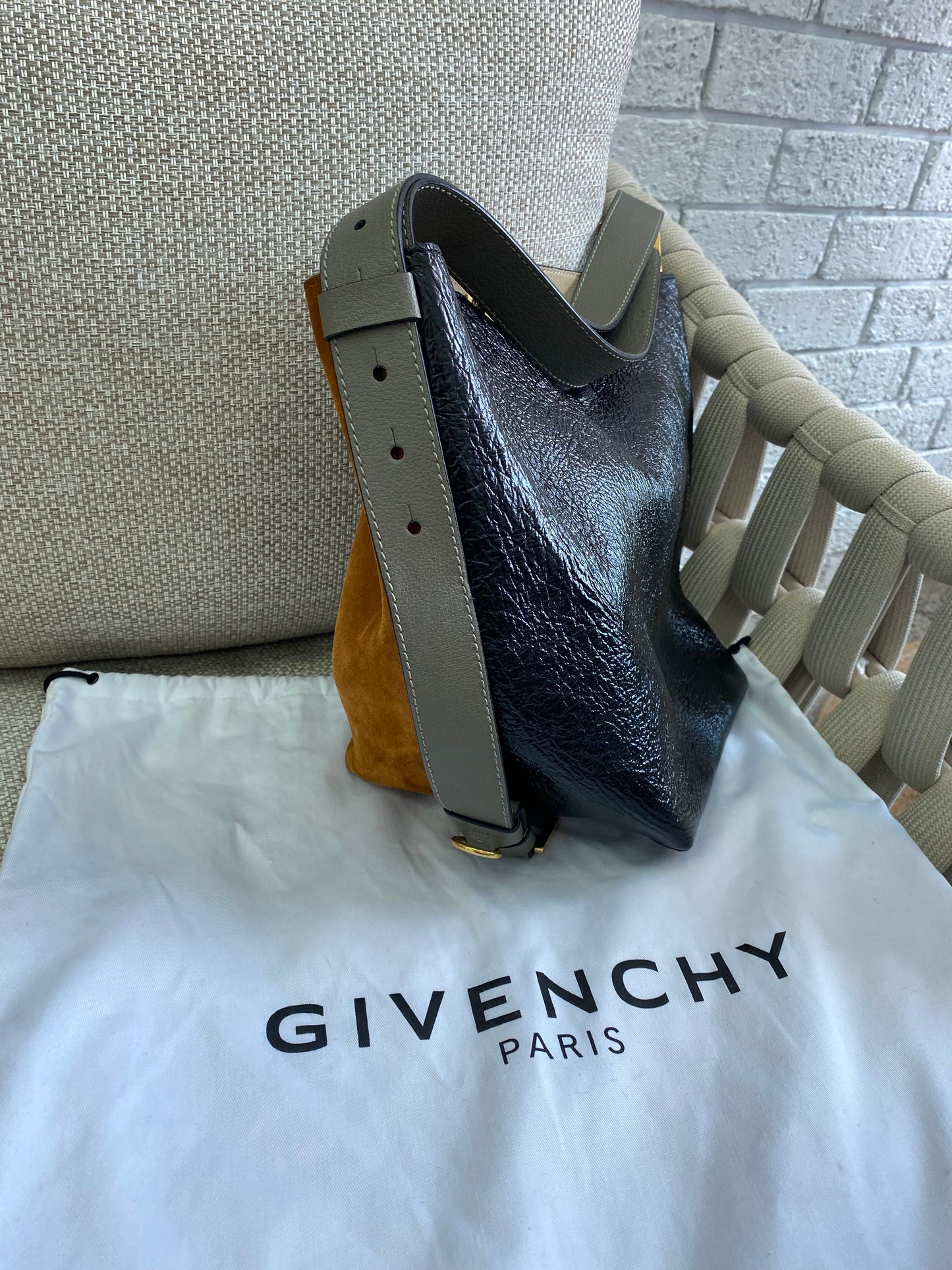 Givenchy Medium GV Lambskin Bucket Bag Tote