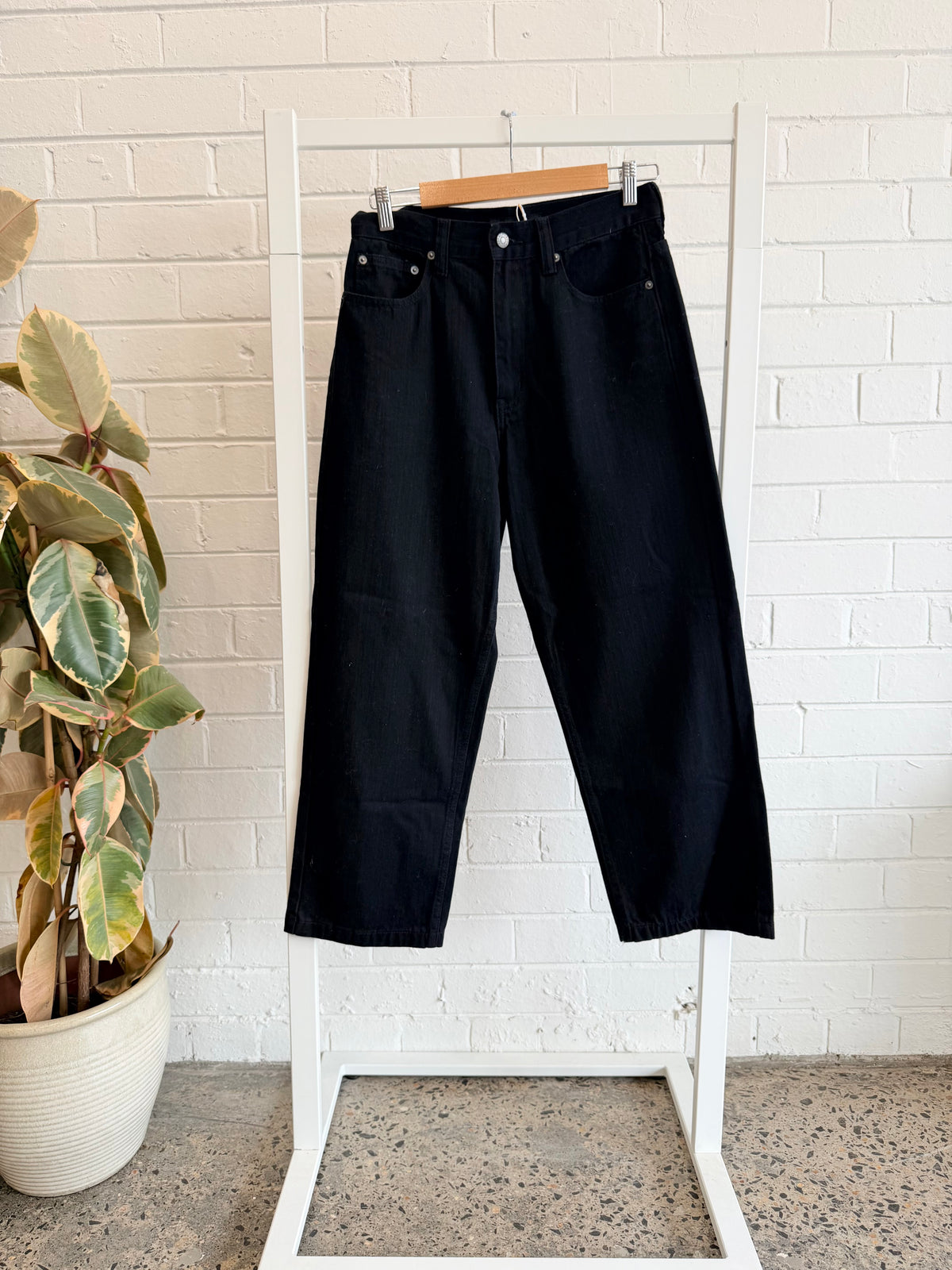 Alpha 60 Black Straight Leg Jeans - Size S (8 - 10)