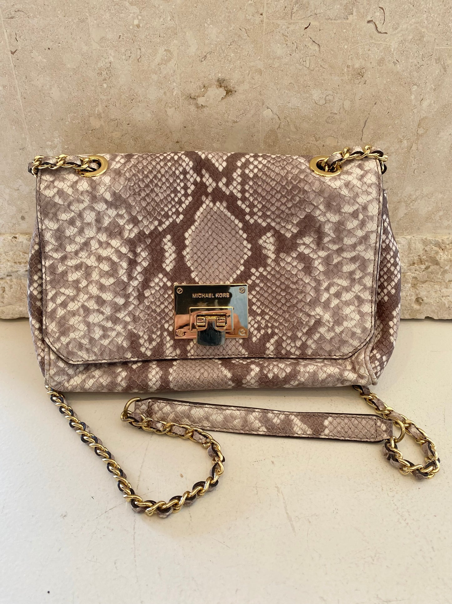 Michael Kors Snake Embossed Vivianne Shoulder Bag