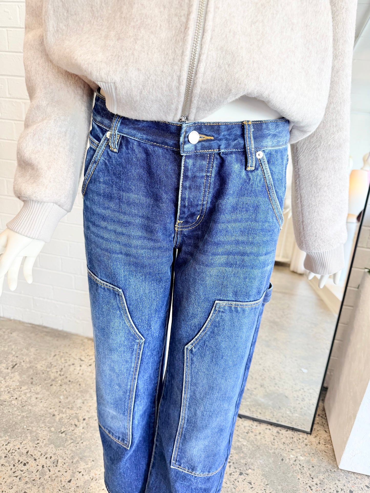 St Agni Dark Indigo Carpenter Jeans - Size 25 (6 - 8)