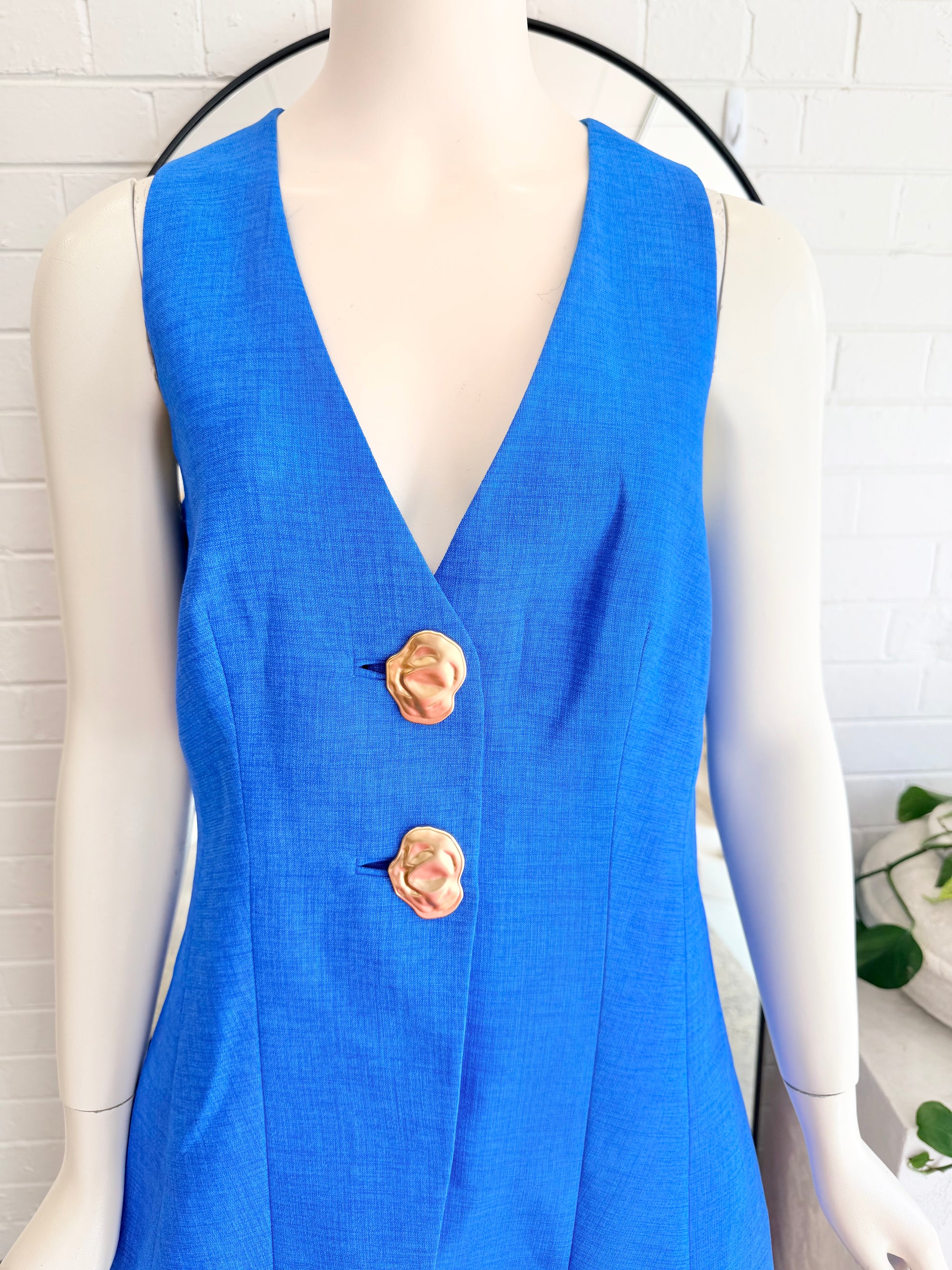 Sheike Colbalt Blue Mini Skirt and Vest - Size 12 - Pre-Loved Geelong