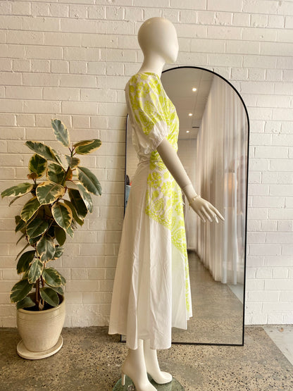 Scanlan Theodore Lime Aztec Weave Gather Dress BNWT - Size 10