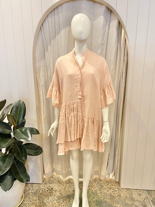 Morton Mac Tilda Dress in Blush - Size 12-14